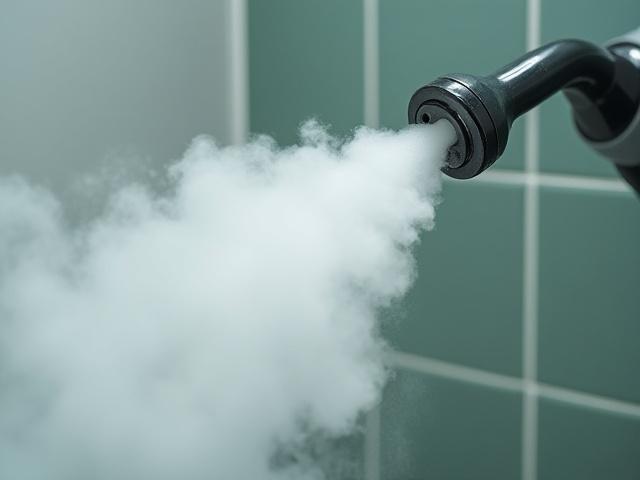 Professional steam cleaner sanitizing a tile surface