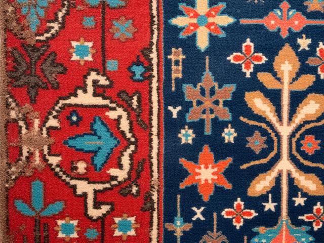 Discoloured rug restored to vibrant colours